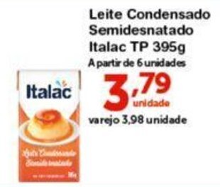 Roldão Leite Condensado Semidesnatado Italac 395g oferta
