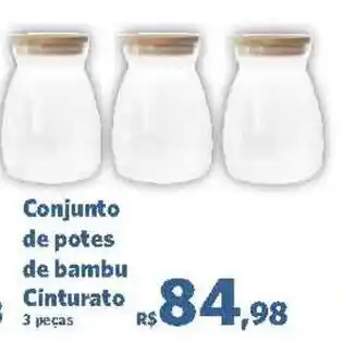 Sam's Club Conjunto de potes de bambu Cinturato 3 peças oferta