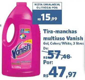 Sam's Club Tira-manchas multiuso Vanish Gel, Colors/White, 3 litros oferta