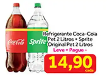 Shibata Supermercados Refrigerante Coca Cola Pet 2 Litros Sprite Original Pet 2 Litros Leve + Pague- oferta