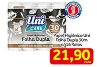 Shibata Supermercados Papel Higiénico Uni Folha Dupla 30m c/16 Rolos oferta