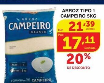 Roldão Arroz tipo 1 campeiro 5kg oferta