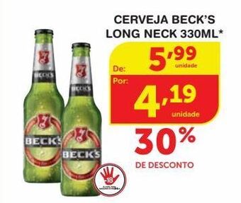 Roldão Cerveja beck's long neck 330ml oferta