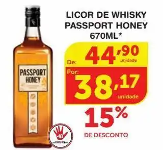 Licor de whisky passport honey 670ml