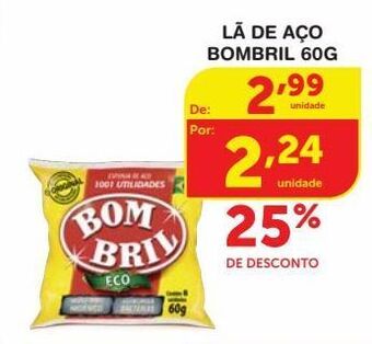 Roldão La de aço bombril 60g oferta