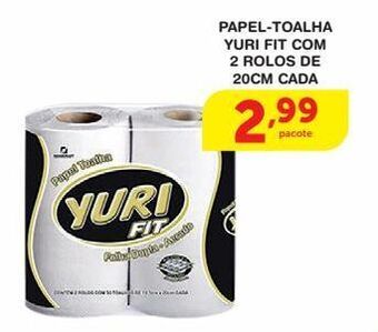 Roldão Papel toalha yuri fit com 2 rolos de 20cm oferta