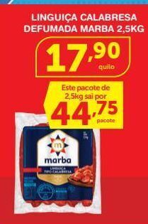 Roldão Linguiça calabresa defumada marba 2,5kg oferta