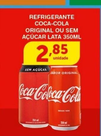 Roldão Refrigerante coca-cola original ou sem acúcar lata 350ml oferta