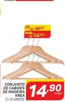 GBarbosa Conjunto de cabides de madeira krea oferta