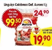 Cercadão Linguiça Calabresa Def. Aurora Kg. oferta