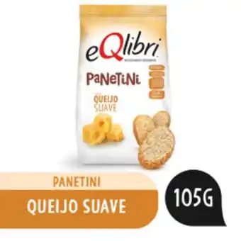 Nordestão Snack assado de trigo biscoito queijo suave zero gorduras trans eqlibri panetini pacote 105g oferta