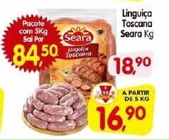 Cercadão Linguiça Toscana Seara Kg oferta