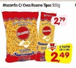 Cercadão Macarrão C/ Ovos Rosane Tipos 500g oferta