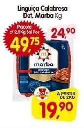 Cercadão Linguiça Calabresa Def. Marba Kg oferta