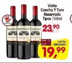 Cercadão Vinho Concha y Toro Reservado Tipos 750ml oferta