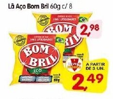 Cercadão Là Aço Bom Bril 60g c/ 8 oferta
