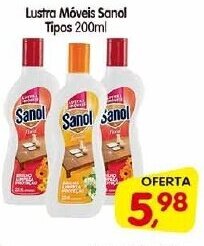 Cercadão Lustra Móveis Sanol Tipos 200ml oferta