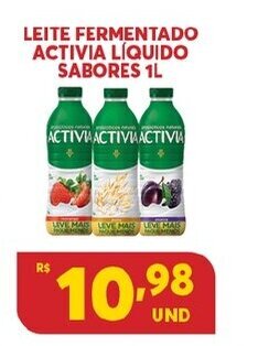 Atacadão Centro Sul Leite Fermentado Activia Liquido Sabores 1L oferta