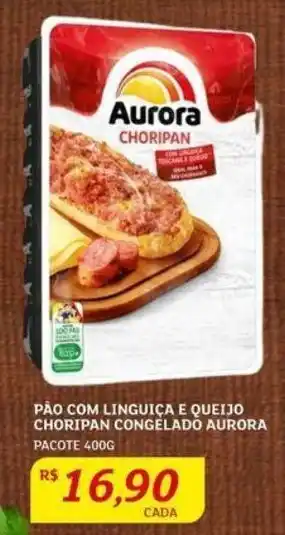 Assaí Atacadista PÃO COM LINGUIÇA E QUEIJO CHORIPAN CONGELADO AURORA PACOTE 400G oferta