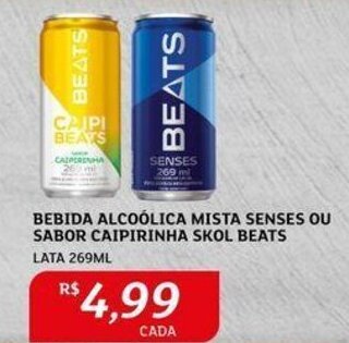 Assaí Atacadista BEBIDA ALCOÓLICA MISTA SENSES OU SABOR CAIPIRINHA SKOL BEATS LATA 269ML oferta