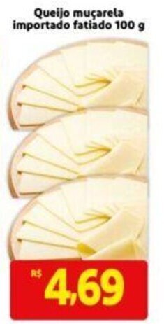 Extra Supermercado Queijo muçarela importado fatiado 100 g oferta