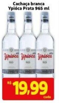 Cachaça branca Ypióca Prata 965 ml