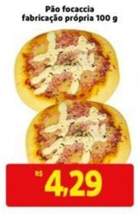 Extra Supermercado Pão focaccia fabricação própria 100 g oferta