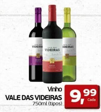 Cometa Supermercados Vinho VALE DAS VIDEIRAS 750ml (tipos) oferta