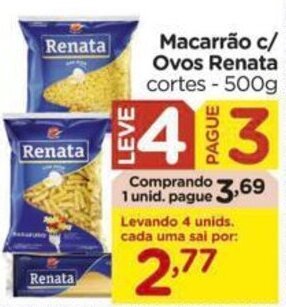 Carrefour Macarrão c/ Ovos Renata cortes - 500g oferta
