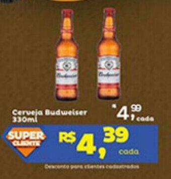 Super Lagoa Cerveja Budweiser 330ml oferta