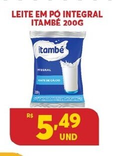 Atacadão Centro Sul Leite em po Integral Itambe 200g oferta