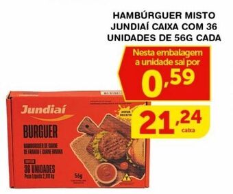 Roldão Hambúrguer misto jundiaí caixa com 36 unidades de 56g cada oferta