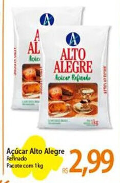 Atacadão Açúcar Alto Alegre Refinado Pacote com 1kg oferta