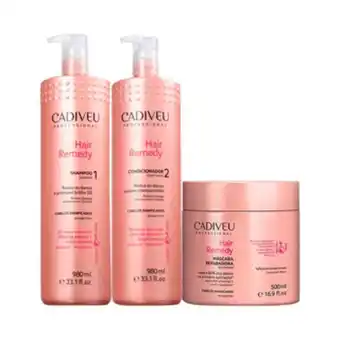 Kit cadiveu hair remedy shampoo + condicionador + máscara