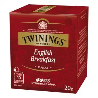 Chá preto twinings classics english breakfast caixa 10 unidades 20g