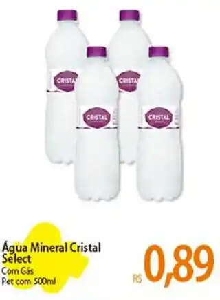 Atacadão Agua Mineral Cristal Select Com Gás Pet com 500ml oferta