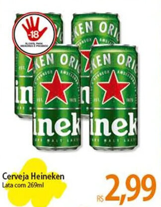 Atacadão Cerveja Heineken Lata com 269ml oferta