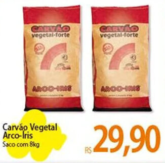 Atacadão Carvão Vegetal Arco-Íris Saco com 8kg oferta