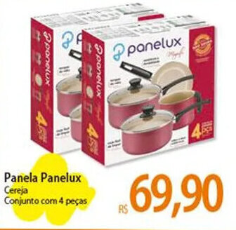Atacadão Panela Panelux Cereja Conjunto com 4 peças oferta