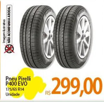 Atacadão Pneu Pirelli P400 EVO 175/65 R14 Unidade oferta