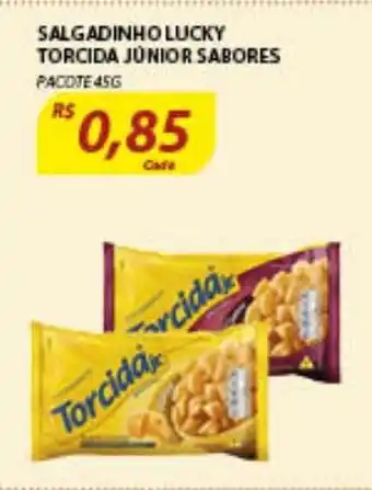 Assaí Atacadista Salgadinho Lucky Torcida Junior Sabores 45g oferta