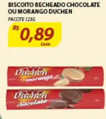 Assaí Atacadista Biscoito Recheado Chocolate ou Morango Buchen 123g oferta