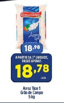 Arena Atacado Arroz tipo 1 Grao de Camp 5kg oferta