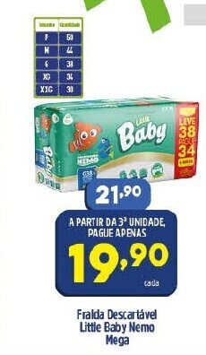 Arena Atacado Fralda Descartavel Little Baby Nemo Mega oferta