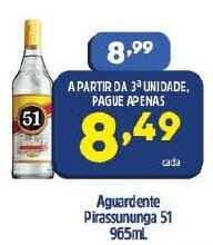 Arena Atacado Aguardente Pirassununga 51 965ml oferta