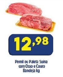 Arena Atacado Pernil ou Paleta Suina com Osso e Couro Bandeja 1kg oferta