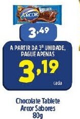 Arena Atacado Chocolate Tablete Arcor Sabores 80g oferta