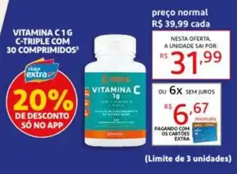 Vitamina C 1g C-Triple com 30 comprimidos