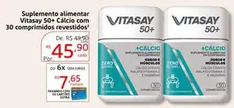 Suplemento alimentar Vitasay 50+ Calcio com 30 comprimidos revestidos