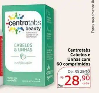 Extra Supermercado Centrotabs Cabelos e Unhas com 60 comprimidor oferta